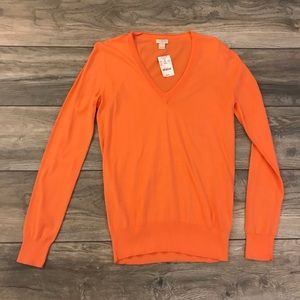 Coral J Crew V-neck Sweater